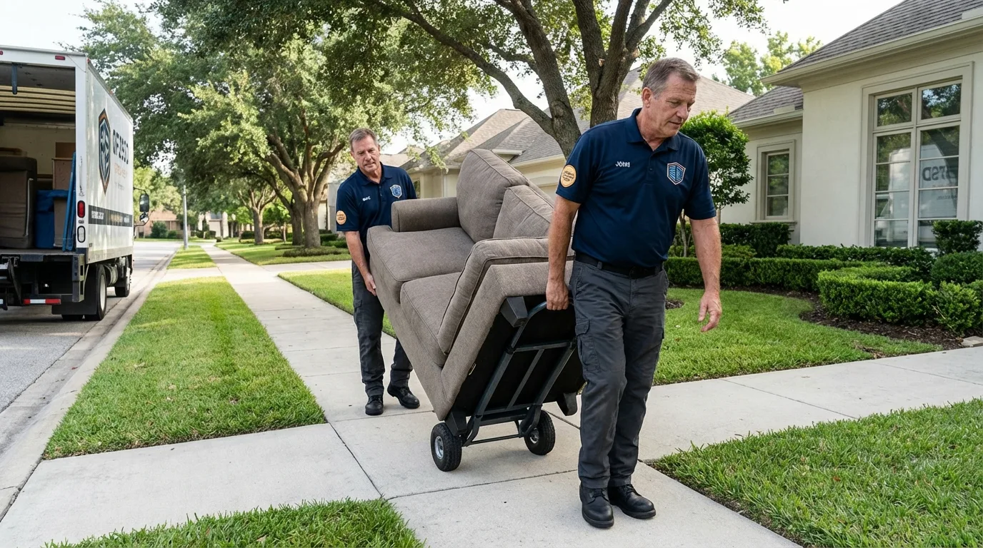 Local residential moving crew loading furniture in Nottingham, NH